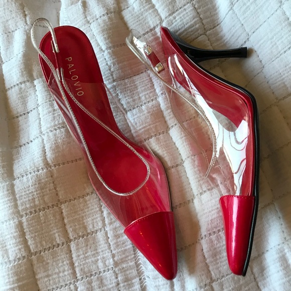 red see through heels